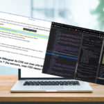 Console de développement CSS ouverte par dessus un ordinateur sur un bureau